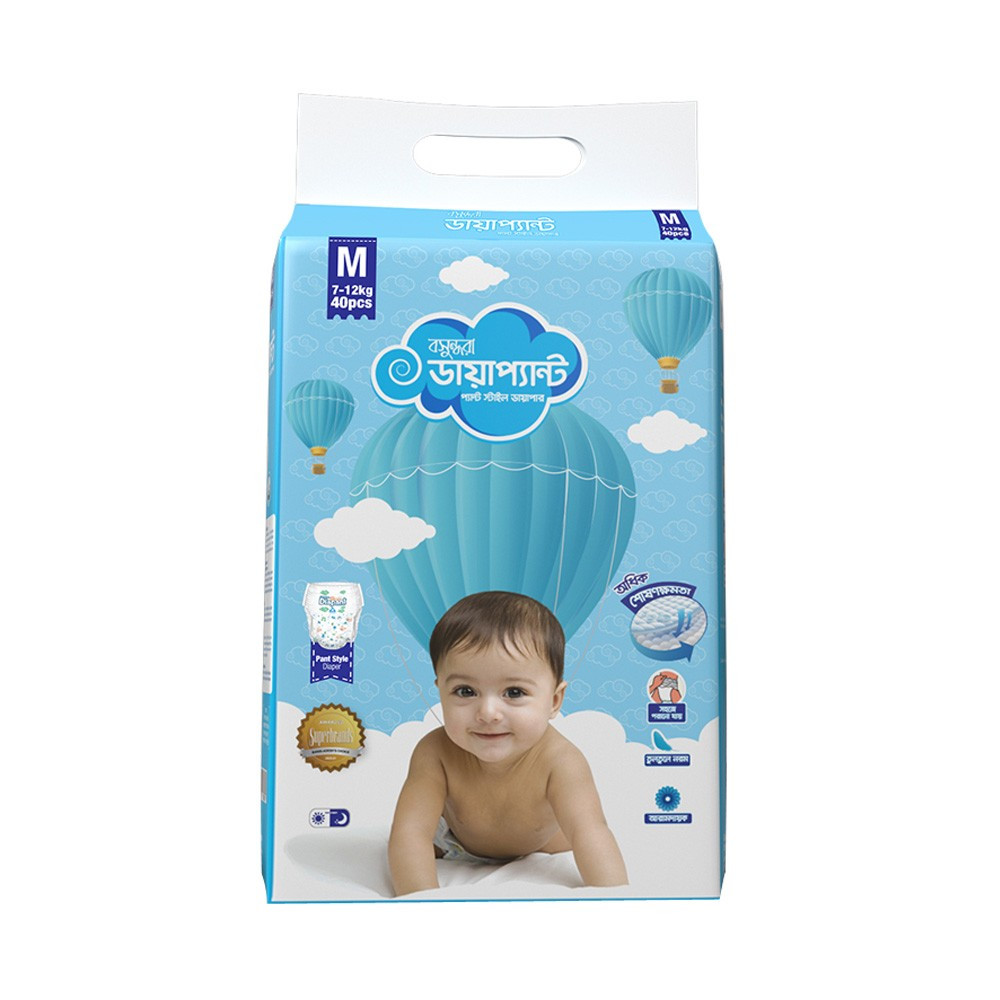 bashundhara diapant pant  style diapers M 9-14kg