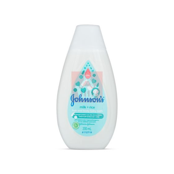 Johnson's pH-Balanced Hypoallergenic & no-Colorant Milk+Rice Baby Bath - 200ml