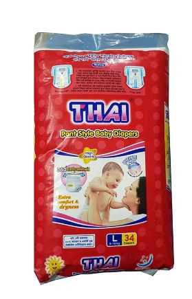 Thai Pant Style Baby Diapers Economic Pack-L (9-16 Kg) 34pcs