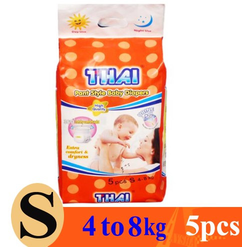 Thai Pant Style Diaper Small S (4-8 kg) 5 Pcs