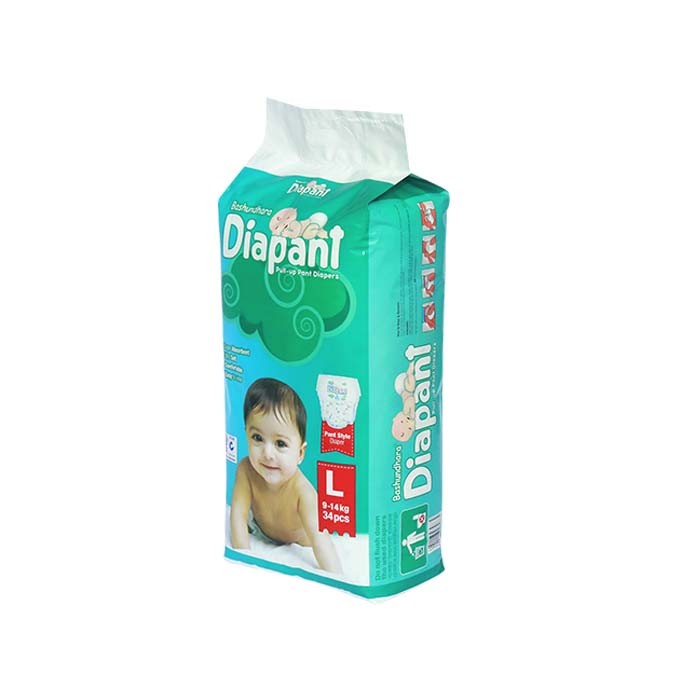 Bashundhara Diapant, Pant Diapers, 9-14kg Large – 34pcs