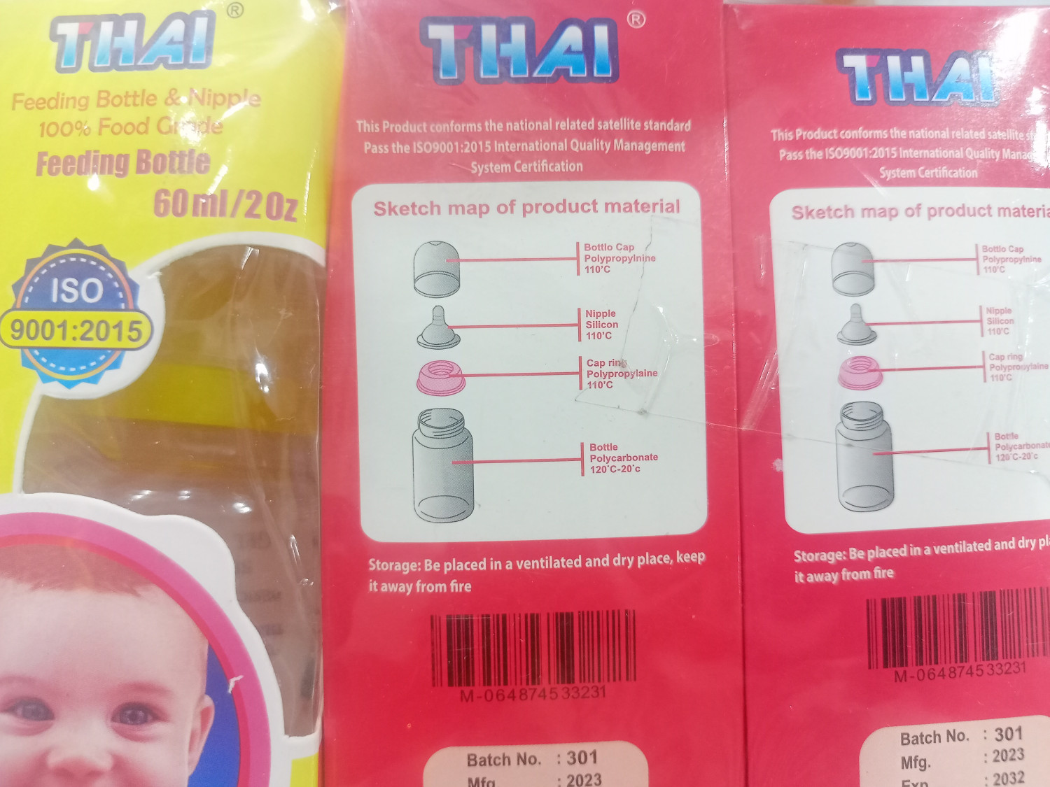 THAI FEEDING BOTTLE & NIPPLE 60 ML