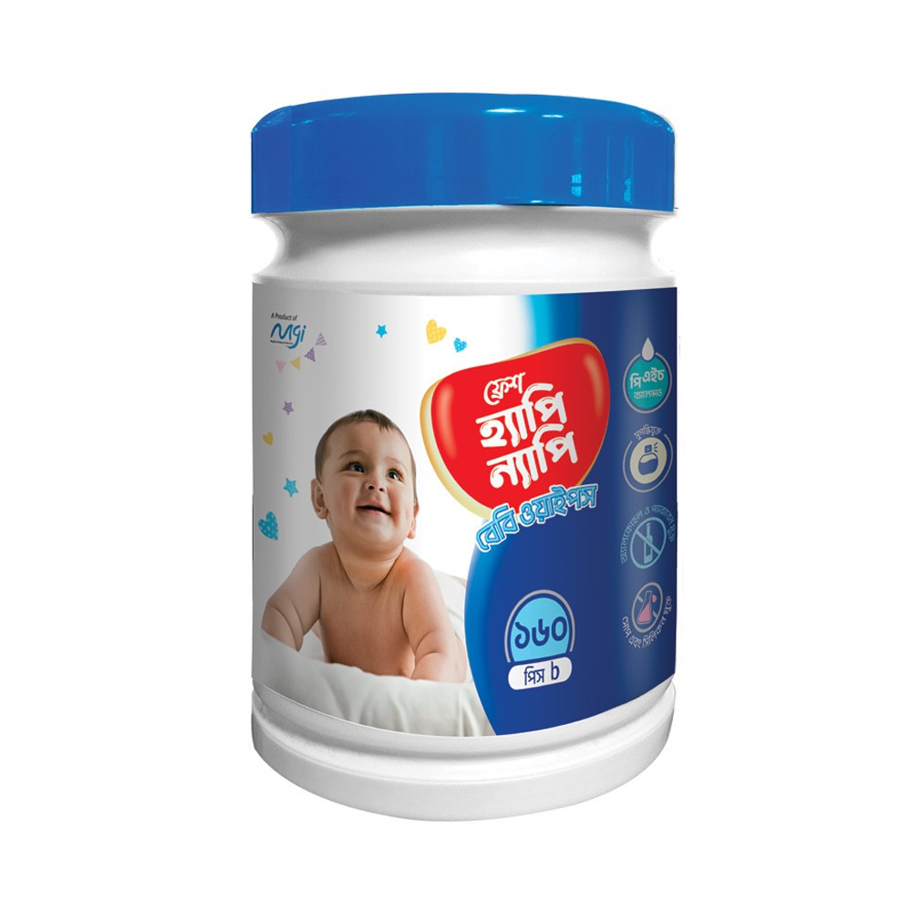 FRESH HAPPY NAPPY BABY WIPES 160 PCS