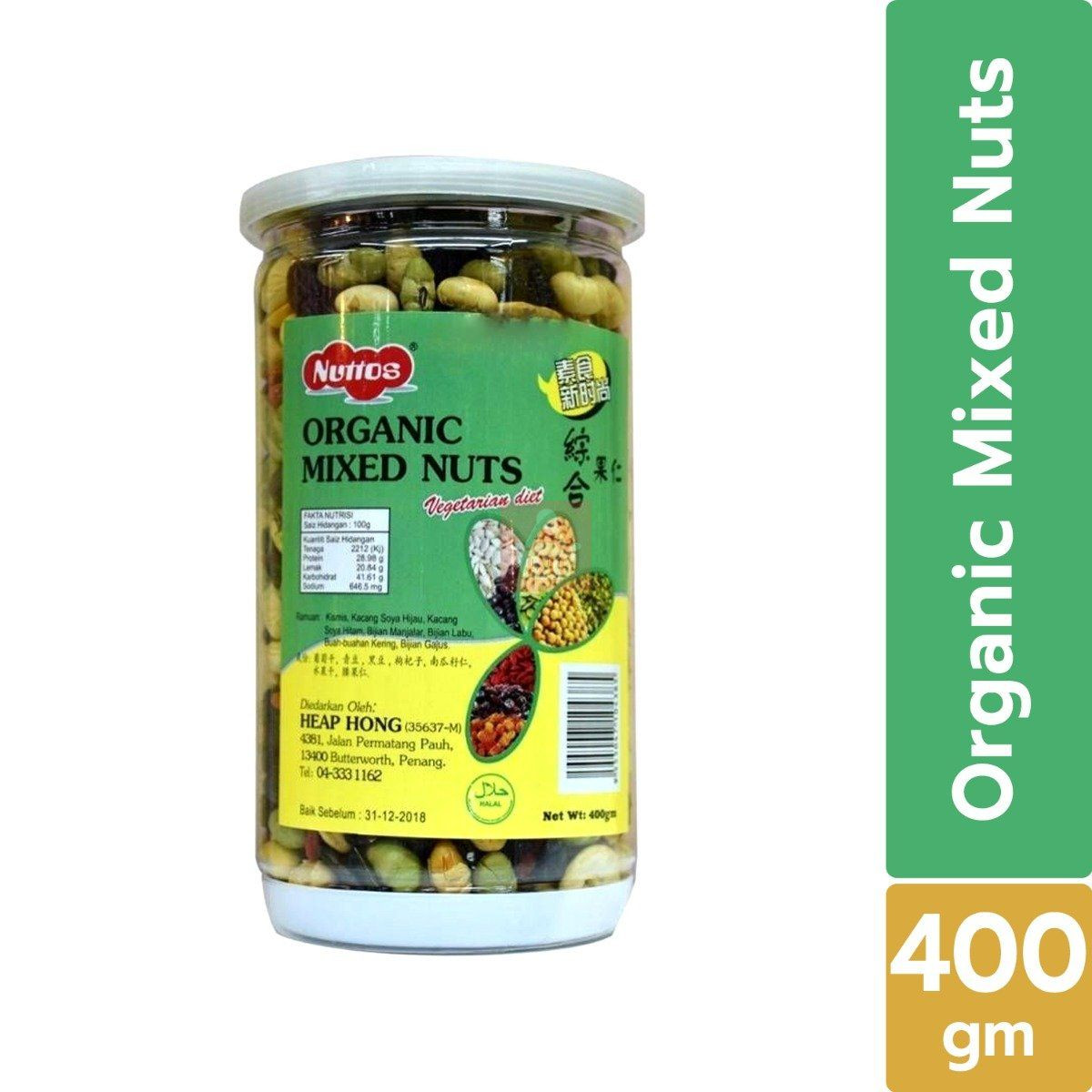 Nuttos - Organic Mixed Nuts - 400gm