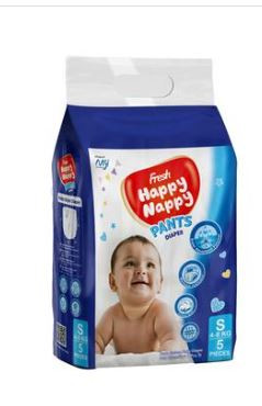 Fresh Happy Nappy Pant Diaper - 5 Pcs (Size - S) For 4-8 Kg