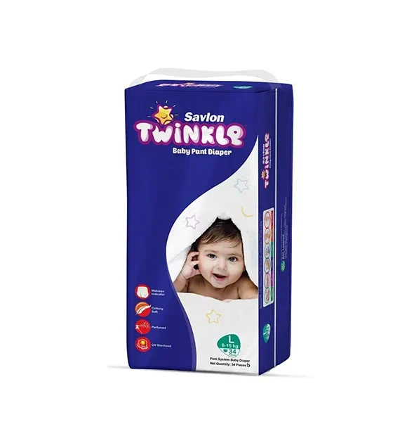 Savlon Twinkle Baby Pants Diaper (8-15Kg) - L 34pcs