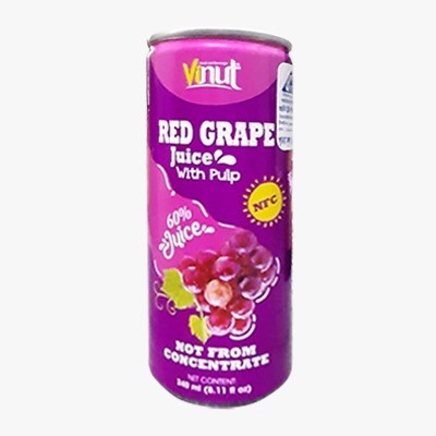 Vinut Red Grape Juice With Pulp can 230ml