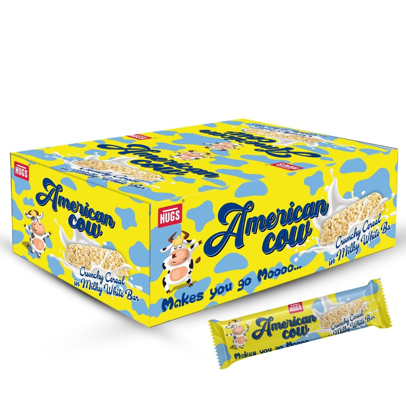 Hugs American Cow White Chocolate Cereal Bar | Oat Chocolate 15 GM