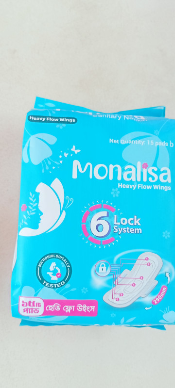 MONALISA SANITARY NAPKIN HEAVY FLOW WINGS 15 PAD