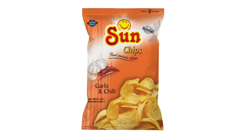 Sun Potato Chips Garlic And Chilli 20g