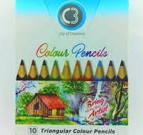 DOMS C3 Triangular Shaped Color Pencils  (Set of 4, Multicolor)