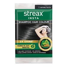 Streax Insta Shampoo Hair Color Natural Black - 10ml