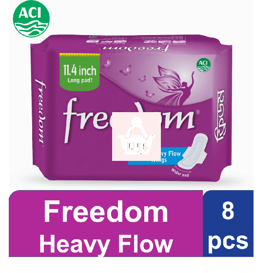 Freedom Sanitary Napkin Heavy Flow Wings - 8 Pads