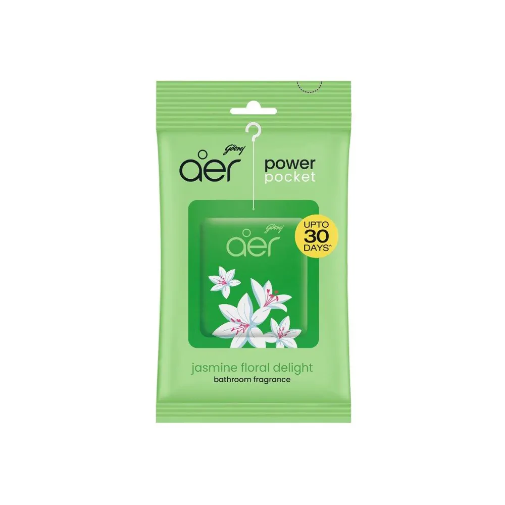 Godrej Aer Power Pocket Bathroom Fragrance Jasmine Floral Delight 10g