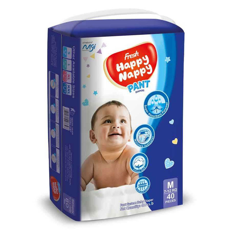 Happy Nappy Pant M (7-12kg) 40pcs – Diaper Sheba