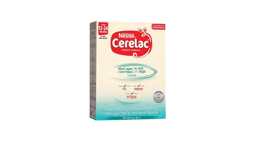 Nestle Cerelac Wheat Apple & Corn Flakes with Milk (12-24m) 350g