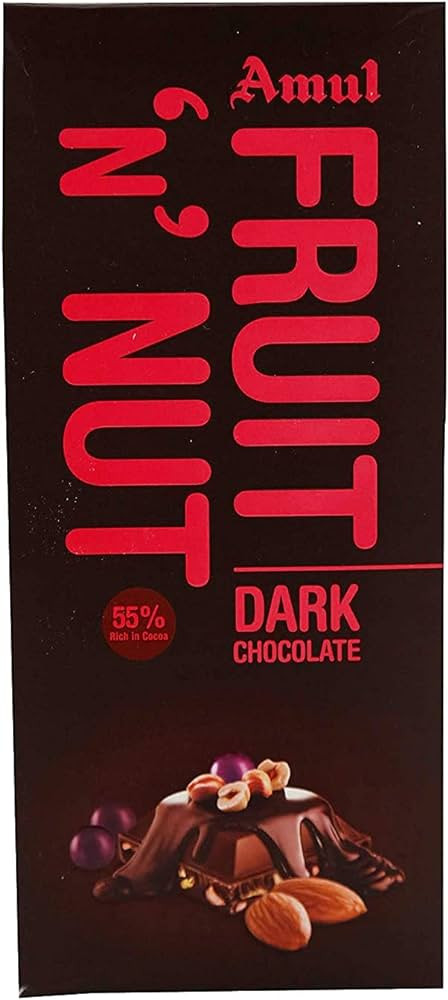 Amul Dark Chocolate Bar Fruit N Nut, 150 g