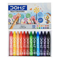 DOMS Wax Crayons Plastic Pack 12 Shades