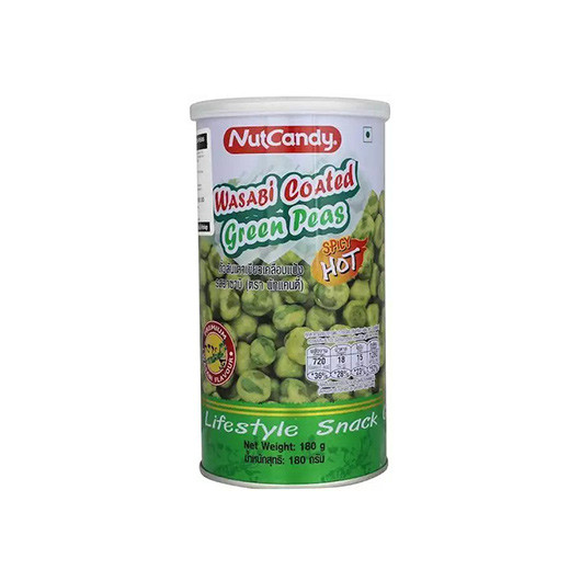 Nut Candy Wasabi Coated Green Peas Spicy Hot Can 180g