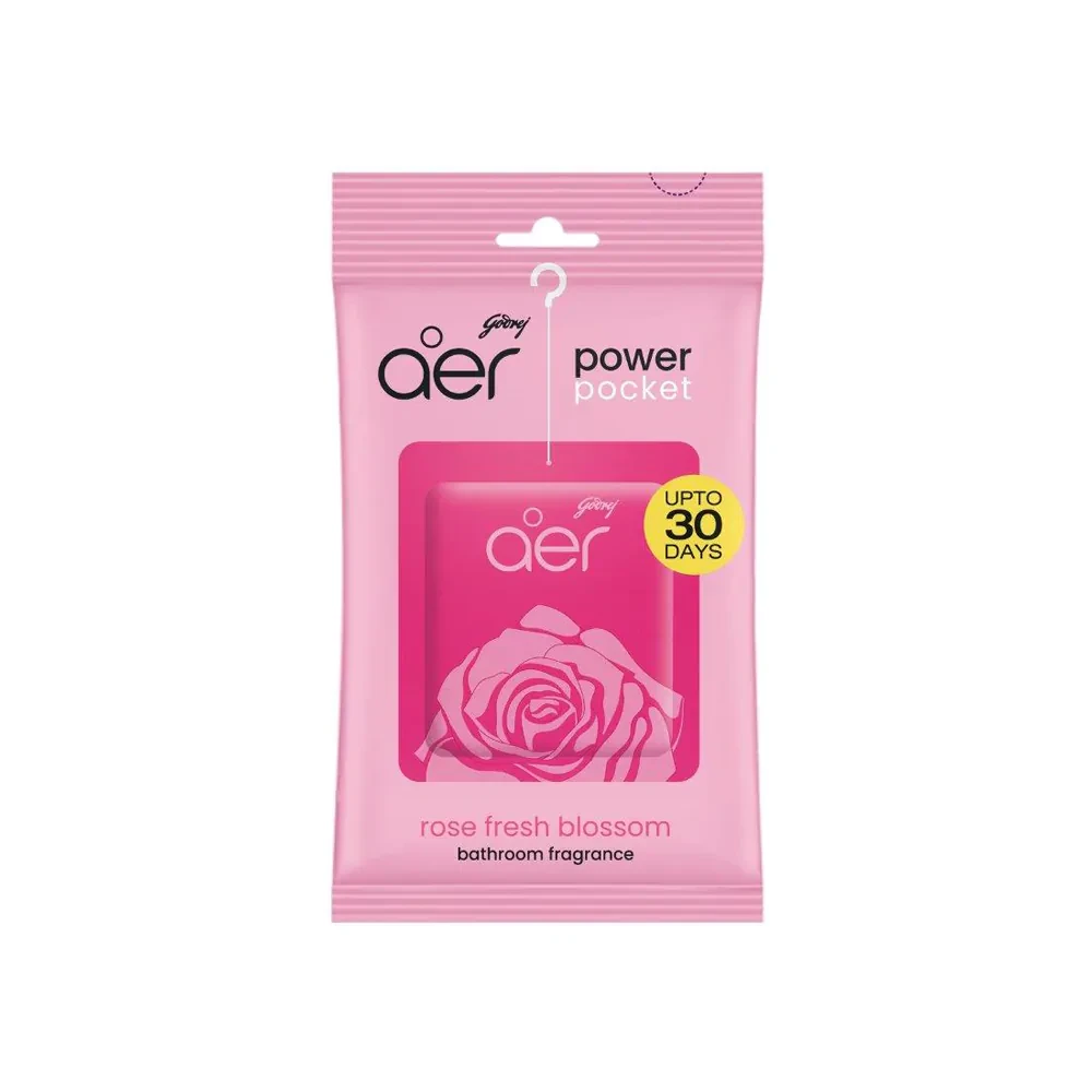 Godrej Aer Power Pocket Bathroom Fragrance Rose Fresh Blossom 10g