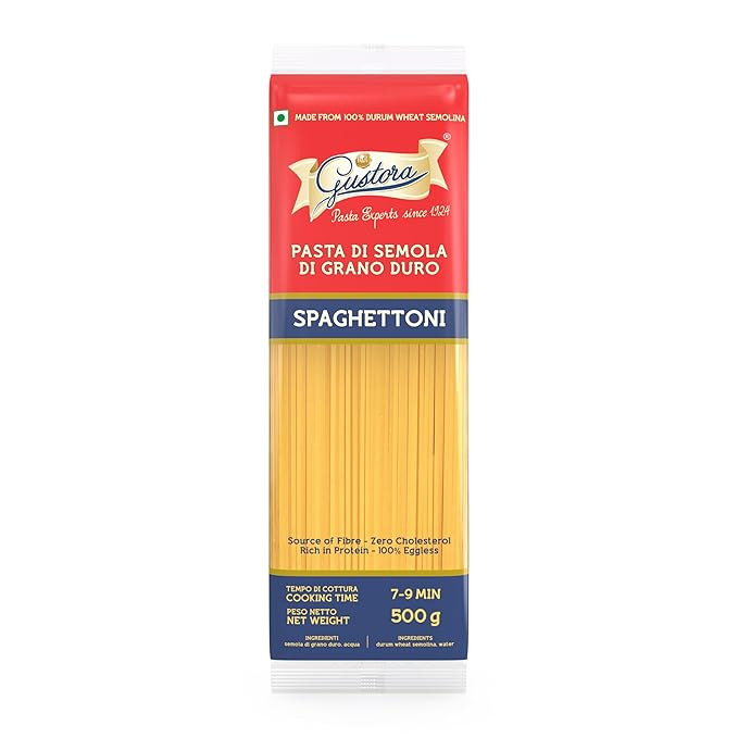 Durum Wheat Semolina Vegetarian Fibre Rich Spaghettoni 500 gm