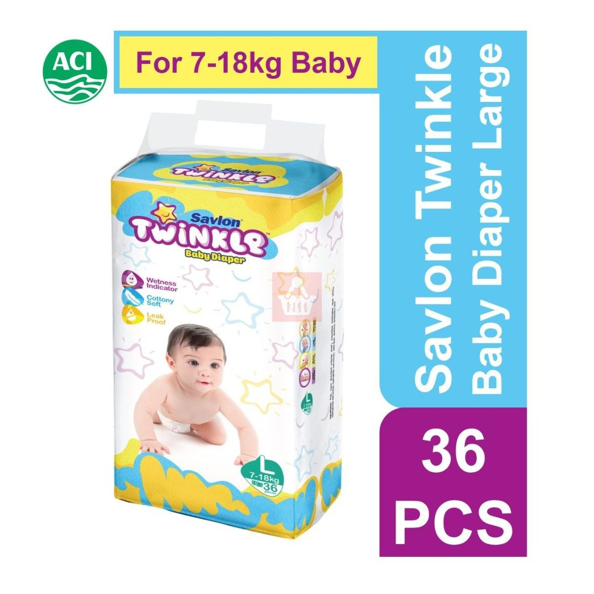 Savlon  Twinkle Baby Diaper Large 7 18kg 36 Pcs