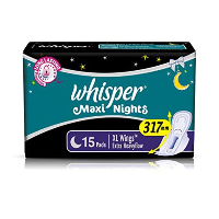 Whisper - Maxi Nights Napkin XL Wings - 15 Pads